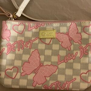 Luv Betsy Pink and Cream Butterfly Wristlet or Crossbody